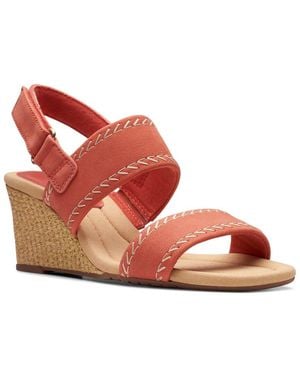 Clarks Kyarra Rose Nubuck Wedge Sandal - Red