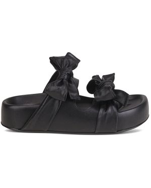 Agl Attilio Giusti Leombruni Jane Double R Leather Slide - Black