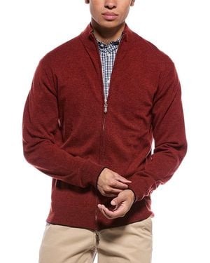 N.Peal Cashmere Knightsbridge Cashmere Full Zip Jumper - Red