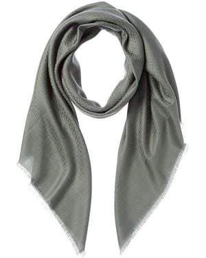 Givenchy 4G Square Large Wool & Silk-Blend Scarf - Green
