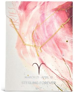 Sterling Forever 14k Plated Aries Pendant Necklace - Pink