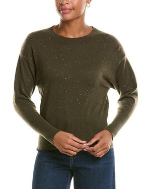 Brodie Cashmere Foiled Star Cashmere Jumper - Green