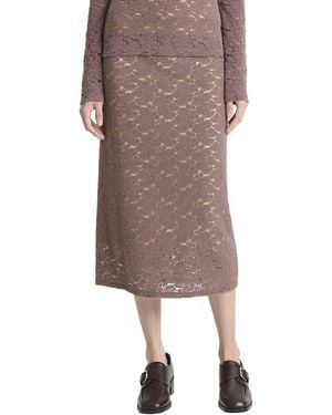 Vince Lace Midi Skirt - Brown