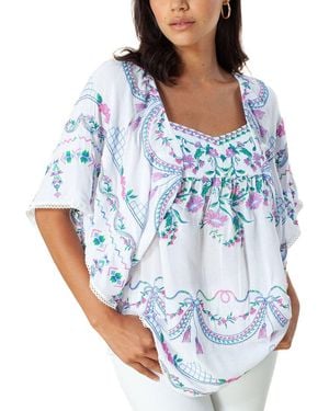 Hale Bob Flutter Sleeve Top - Blue