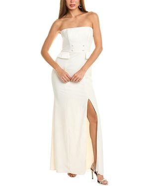 After Six Tuxedo Maxi Dress - White