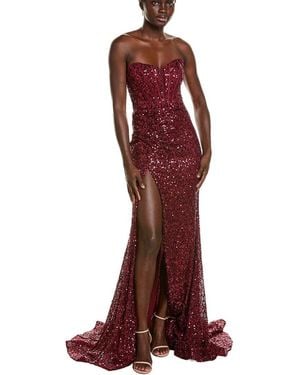 Issue New York Embellished Gown - Red