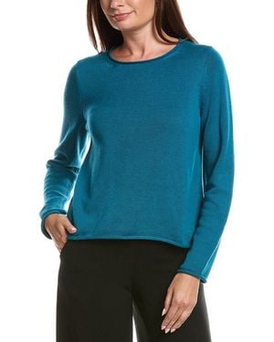 Eileen Fisher Jewel Neck Jumper - Blue