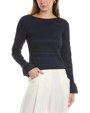 Lafayette 148 New York Smocked Blouse - Blue
