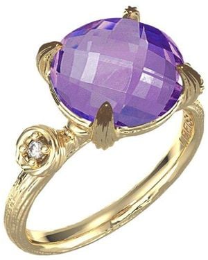 Reiss 14K 3.30 Ct. Tw. Diamond & Amethyst Cocktail Ring - Blue