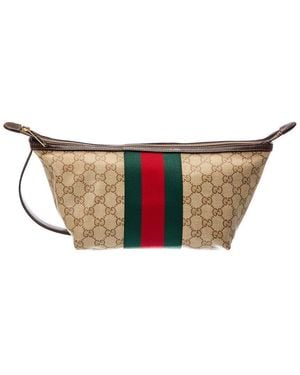 Gucci GG Web Small Canvas Toiletry Case - Natural
