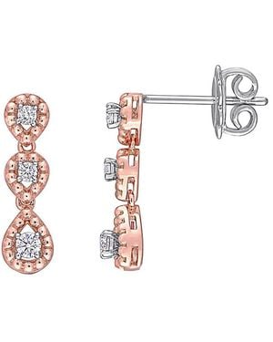 Diamond Select Cuts 14k Two-tone 0.22 Ct. Tw. Diamond Earrings - White