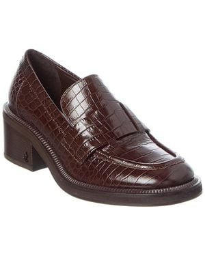 Jimmy Choo Tylor 60 Croc-Embossed Leather Loafer - Brown