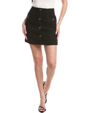 Sandro Boucle Wool-Blend Skirt - Black