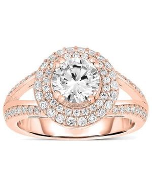 Genevive Jewelry 14K Rose Over Cz Ring - Pink