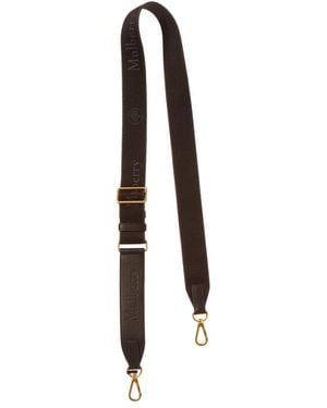 Mulberry Logo Webbing & Leather Shoulder Strap - Black