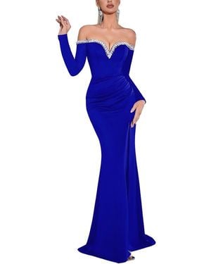 LOEY Embellished Maxi Dress - Blue