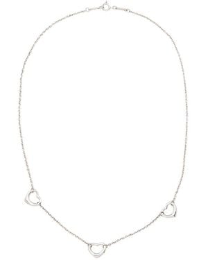 Tiffany & Co. Silver Elsa Peretti Triple Open Heart Necklace (authentic Pre- Loved) - White