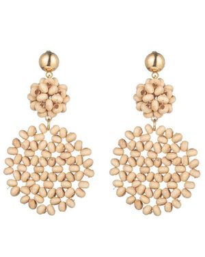Eye Candy LA Seed Bead Drop Earrings - Metallic