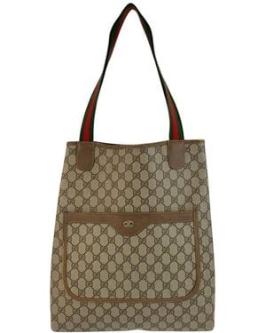 Gucci Vintage GG Supreme Tote Shoulder Bag (authentic Pre-loved) - Brown