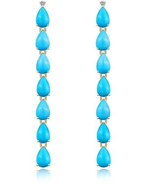 Nina Zhou Jewelry 14K 5.54 Ct. Tw. Diamond & Drop Earrings - Blue