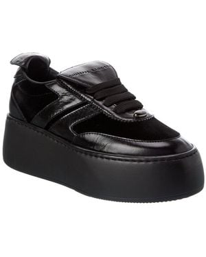 Giuseppe Zanotti Alma Velvet & Leather Platform Sneaker - Black