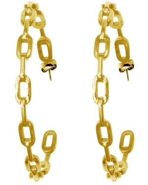Adornia 14k Plated Link Hoops - Metallic