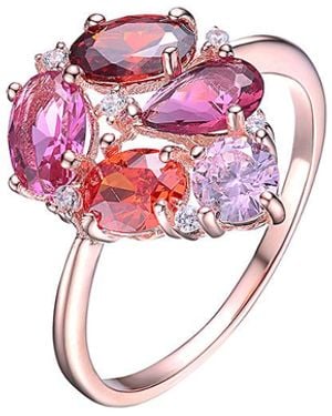 Genevive Jewelry 14k Rose Gold Vermeil Ring - Pink
