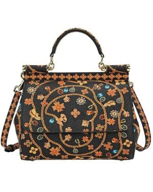Tiffany & Fred Paris Saffiano Painted Leather Top-Handle Satchel - Black