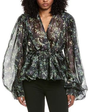 Beulah London Printed Blouse - Black