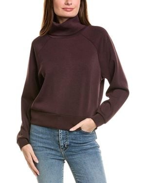 Vintage Havana Luxe Cloud Cowl Neck Top - Red