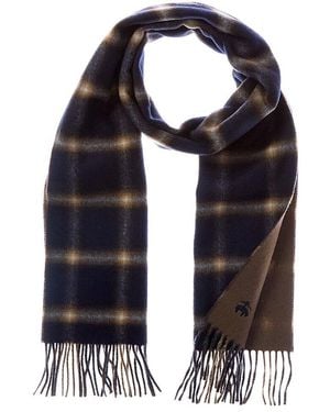 Brooks Brothers Doubleface Glenbrook Check Wool & Cashmere-blend Scarf - Blue