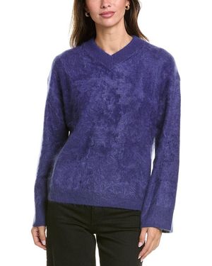 Rag & Bone Jada Brushed 100% Cashmere Sweater - Blue