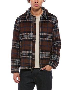 7 For All Mankind Zip Up Shirt Jacket - Black