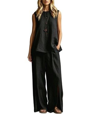 Vincent 2Pc Top & Pant Set - Black