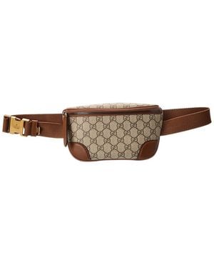 Gucci Gg Emblem Small Gg Supreme Canvas & Leather Belt Bag - Brown
