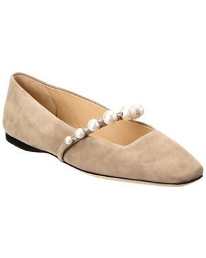 Jimmy Choo Ade Suede Flat - White