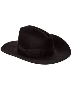 Gucci Logo Embroidered Fedora Hat - Black
