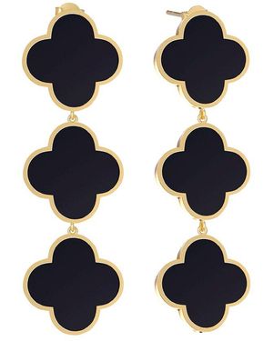 Gabi Rielle 14k Over Silver Black Onyx Triple Drop Earrings - Blue