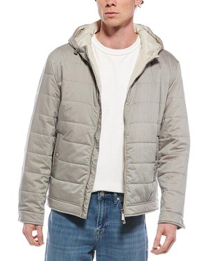 Eleventy Hooded Silk-Blend Jacket - Grey