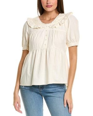 CELESTINE SEI Puff Sleeve Top - White
