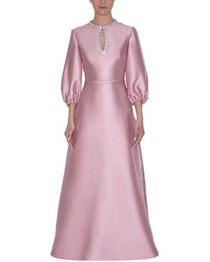 Reem Acra Mikado Bishop Sleeves Kaftan - Pink