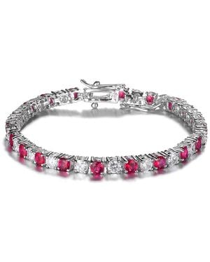Genevive Jewelry Silver Cz Tennis Bracelet - White