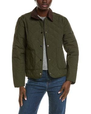 Marion Corduroy Collar Quilted Jacket - Green