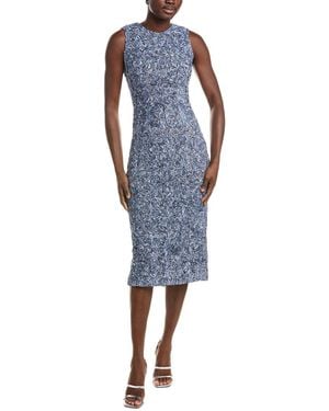 Michael Kors Michael Kors Tie-Die Floral Soutache Lace Sheath Dress - Blue