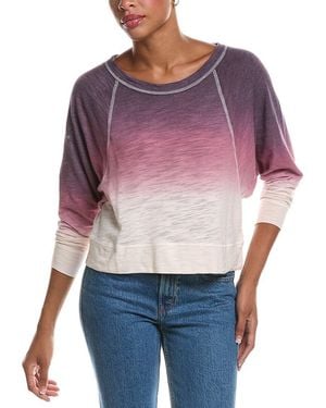 Chaser Brand Slub Jersey Cropped Boxy Raglan Top - Purple