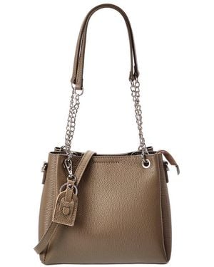Italian Leather Top Handle Tote - Brown