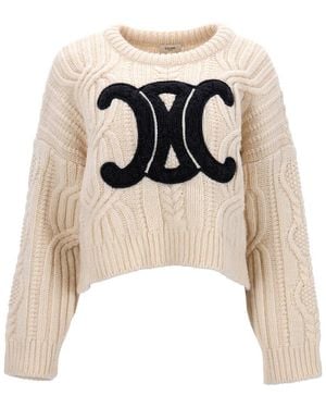 Celine Triomphe Knitted Crewneck Sweater (authentic Pre-loved) - Multicolor
