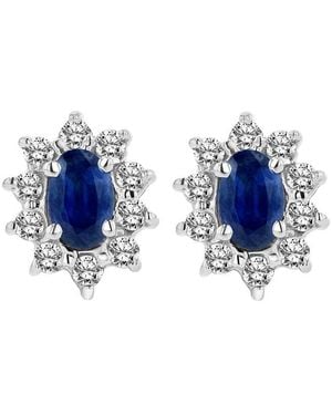 LEVARON 14K 0.70 Ct. Tw. Diamond & Sapphire Earrings - Blue