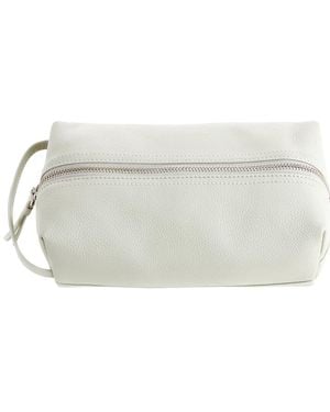 ROYCE New York New York Leather Compact Cosmetic Travel Bag - Grey