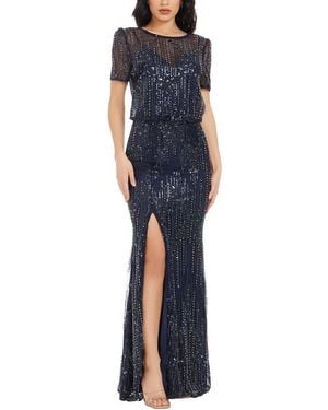 Dress the Population Amanda Mermaid Gown - Blue